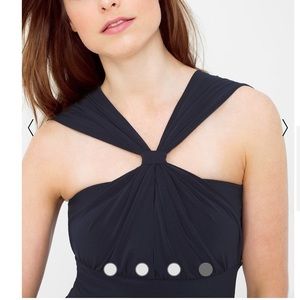 White House Black Market Genius Chiffon Convertible Navy Dress - 4 in 1 Style